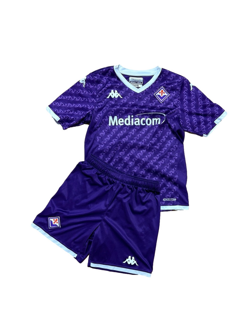 Kappa Official Soccer Jersey + Shorts Kit Italia Fiorentina Team Boys Size 10